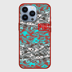 Чехол для iPhone 13 Pro PUBG милитари, цвет: 3D-красный