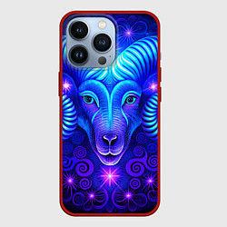 Чехол для iPhone 13 Pro Знак зодиака овен, цвет: 3D-красный