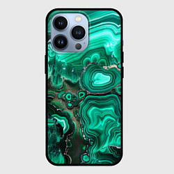 Чехол для iPhone 13 Pro Малахит - зеленая текстура минерала, цвет: 3D-черный