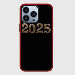 Чехол для iPhone 13 Pro Металическая надпись 2025 год в стиле стимпанк, цвет: 3D-красный