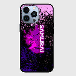 Чехол для iPhone 13 Pro Samurai neon logo краски, цвет: 3D-черный