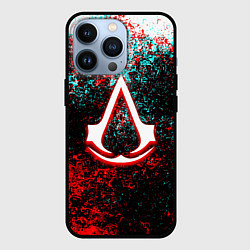 Чехол для iPhone 13 Pro Assassins Creed logo glitch, цвет: 3D-черный