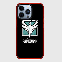 Чехол для iPhone 13 Pro Rainbow six logo game ubisoft, цвет: 3D-красный