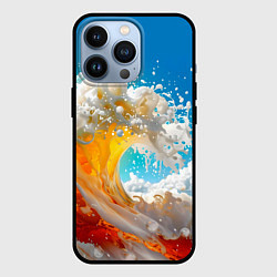 Чехол для iPhone 13 Pro Море пива - большая волна, цвет: 3D-черный