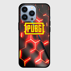 Чехол для iPhone 13 Pro PUBG соты броня, цвет: 3D-черный