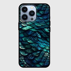 Чехол для iPhone 13 Pro Перламутровая змеиная кожа, цвет: 3D-черный