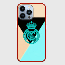 Чехол для iPhone 13 Pro Реал мадрид спорт геометрия, цвет: 3D-красный