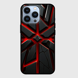 Чехол для iPhone 13 Pro Черные геометрические объемные фигуры, цвет: 3D-черный
