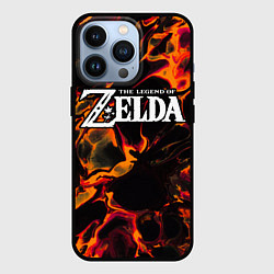Чехол для iPhone 13 Pro Zelda red lava, цвет: 3D-черный