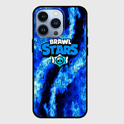 Чехол для iPhone 13 Pro Brawl stars fire blue, цвет: 3D-черный