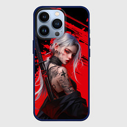 Чехол iPhone 13 Pro Татуированная девушка аниме с катаной