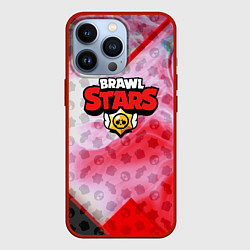 Чехол для iPhone 13 Pro Brawl stars geometry smoke, цвет: 3D-красный