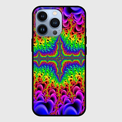 Чехол для iPhone 13 Pro Фрактальный узор психоделика, цвет: 3D-черный