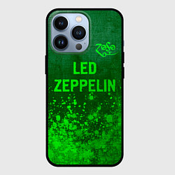 Чехол для iPhone 13 Pro Led Zeppelin - green gradient посередине, цвет: 3D-черный