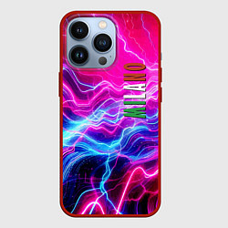 Чехол для iPhone 13 Pro Milano - neon abstraction, цвет: 3D-красный