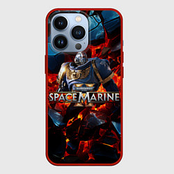 Чехол для iPhone 13 Pro Warhammer 40000 space marine 2 ультрамарин в броне, цвет: 3D-красный