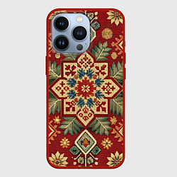 Чехол для iPhone 13 Pro Узоры советского ковра, цвет: 3D-красный