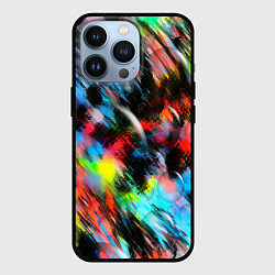 Чехол для iPhone 13 Pro Цветные краски абстракция, цвет: 3D-черный