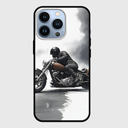 Чехол для iPhone 13 Pro Крутой байкер скетч, цвет: 3D-черный