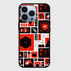 Чехол для iPhone 13 Pro Dungeons and dragons pattern, цвет: 3D-черный