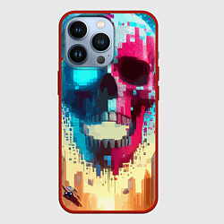 Чехол для iPhone 13 Pro Cool vanguard neon cyber skull - ai art, цвет: 3D-красный