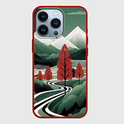 Чехол для iPhone 13 Pro Дорога на природу, цвет: 3D-красный