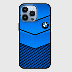 Чехол для iPhone 13 Pro BMW geometry blue, цвет: 3D-черный