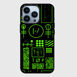 Чехол для iPhone 13 Pro Twenty one pilots neon, цвет: 3D-черный