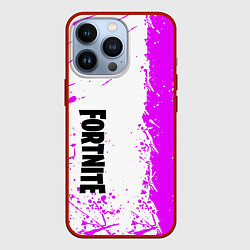 Чехол для iPhone 13 Pro Fortnite pink color, цвет: 3D-красный