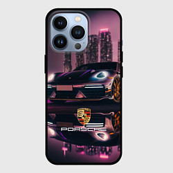 Чехол для iPhone 13 Pro Porshe night city, цвет: 3D-черный