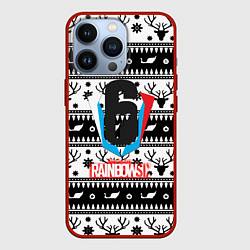 Чехол для iPhone 13 Pro Rainbow six winter pattern, цвет: 3D-красный