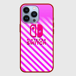 Чехол для iPhone 13 Pro Nintendo pink line, цвет: 3D-красный