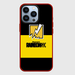 Чехол для iPhone 13 Pro Rainbow six logo game, цвет: 3D-красный