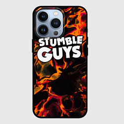 Чехол для iPhone 13 Pro Stumble Guys red lava, цвет: 3D-черный