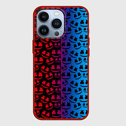 Чехол для iPhone 13 Pro Marshmello gradient, цвет: 3D-красный