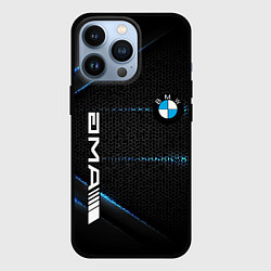 Чехол для iPhone 13 Pro BMW metal steel, цвет: 3D-черный