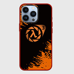 Чехол для iPhone 13 Pro Half life 3 краски оранжевые, цвет: 3D-красный