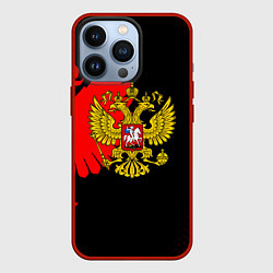 Чехол для iPhone 13 Pro Герб РФ красный, цвет: 3D-красный