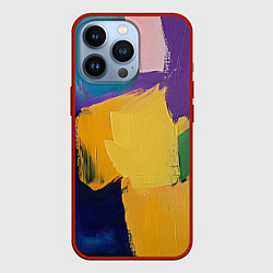 Чехол для iPhone 13 Pro Мазки красок, цвет: 3D-красный