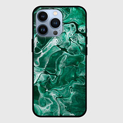 Чехол для iPhone 13 Pro Зеленая водная абстракция, цвет: 3D-черный