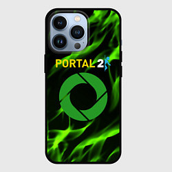 Чехол для iPhone 13 Pro Portal green flame, цвет: 3D-черный