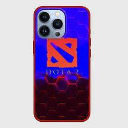 Чехол для iPhone 13 Pro Dota 2 броня текстура, цвет: 3D-красный