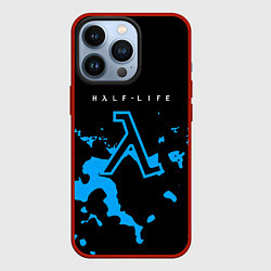 Чехол для iPhone 13 Pro Half life синий камуфляж, цвет: 3D-красный