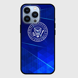 Чехол для iPhone 13 Pro Ramones blue poly, цвет: 3D-черный