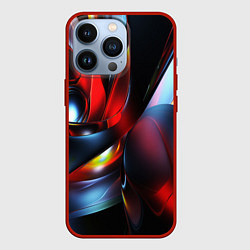 Чехол для iPhone 13 Pro Абстрактные волны геометрия, цвет: 3D-красный