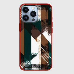 Чехол для iPhone 13 Pro Абстракция шотландская клетка, цвет: 3D-красный