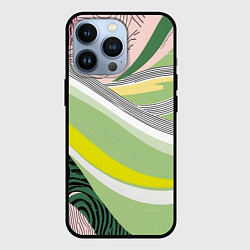 Чехол для iPhone 13 Pro Салатовая абстракция, цвет: 3D-черный