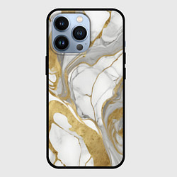 Чехол для iPhone 13 Pro Мрамор и золото, цвет: 3D-черный