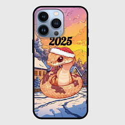 Чехол для iPhone 13 Pro Новогодняя змейка 2025, цвет: 3D-черный