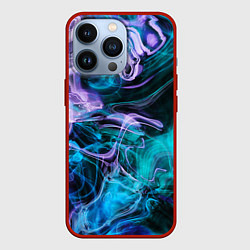 Чехол для iPhone 13 Pro Цветной дым текстура, цвет: 3D-красный